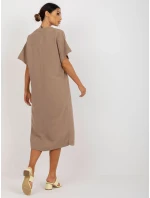 Sukienka TW SK BE model 18496729 ciemny bezowy - FPrice Sukienka TW SK BE model 18496729 ciemny bezowy - FPrice