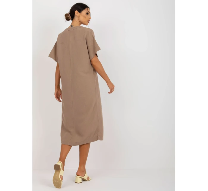 Sukienka TW SK BE model 18496729 ciemny bezowy - FPrice Sukienka TW SK BE model 18496729 ciemny bezowy - FPrice