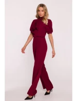 S421 Kombinéza s mašlí na zavazování - bordó