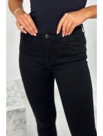 Dámské úzké džíny s kapsami  FA8836 černé - Kesi