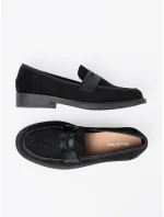 Zajímavé dámské černé  mokasíny bez podpatku
