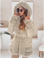 CITYGLANCE dámská zimní bunda s kožešinou světle béžová FashionStreet TY5047 CITYGLANCE dámská zimní bunda s kožešinou světle béžová FashionStreet TY5047