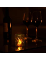 MINI DEKORATIVNÍ LAMPA 6 CM JANTAROVÁ TEPLÁ BÍLÁ 1 LED