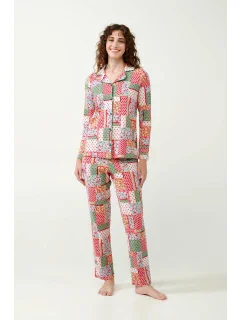 Pyžamo s knoflíky a potiskem model 20516195 - Vamp