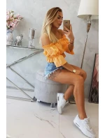 Broskvově zbarvená pruhovaná halenka