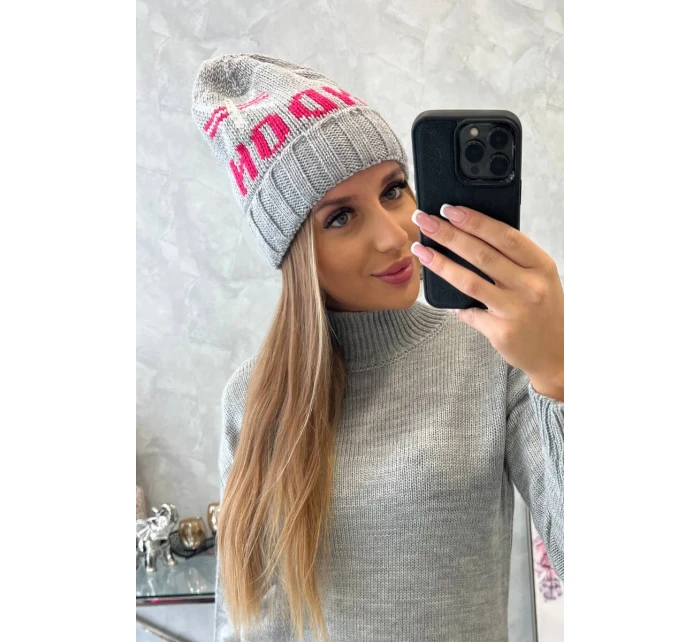 Dámská čepice London model 18752263 šedá - K-Fashion Dámská čepice London model 18752263 šedá - K-Fashion