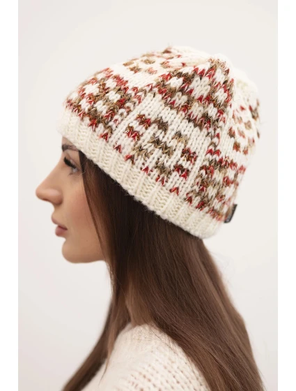 Dámská zimní vlněná čepice s ozdobnými krystalky K399 černá