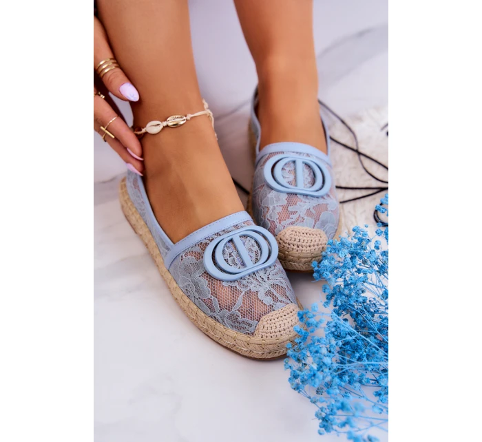 Dámské krajkové espadrilky s ozdobou modrý Summer Dream Dámské krajkové espadrilky s ozdobou modrý Summer Dream