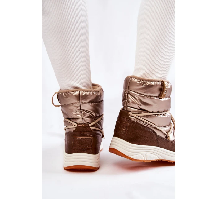 Dámské sněhule Memory Foam Big Star KK274276 Zlato-hnědá