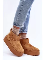 Kůže Sněhule Na Platformě Hnědé Corcoran