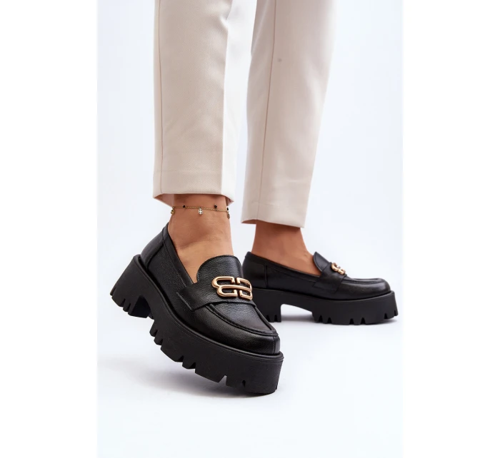 Zazoo 20164 Dámské Mokasíny Z Pravé Kůže Černé