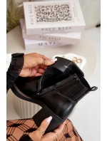 Zateplené dámské boty na podpatku eko kůže černé model 21668840 - Boto Zateplené dámské boty na podpatku eko kůže černé model 21668840 - Boto