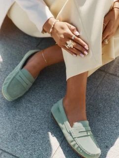 Dámské Semišové Mokasíny Big Star model 21693792 Zelené - Big Star Shoes