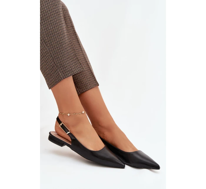 Baleríny se zlatým sponem Černé Iverelle