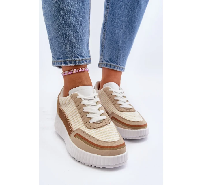 Dámské Tenisky na platformě Béžová Redala Dámské Tenisky na platformě Béžová Redala