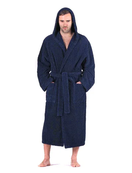 Pánský župan Athena s kapucí 3116 tmavě modrá - Vestis Pánský župan Athena s kapucí 3116 tmavě modrá - Vestis
