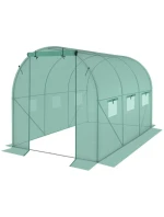 SKLENÍK ZAHRADNÍ TUNEL 200X300X200CM PE KONSTRUKCE ZELENÁ OCEL