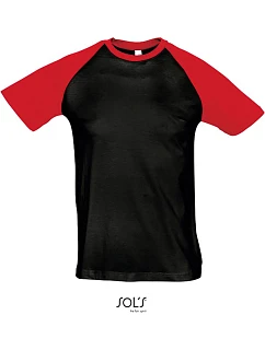 SOL'S Pánské raglánové tričko black/red model 22519698