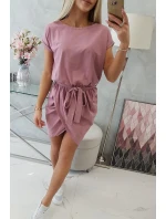 Šaty s obálkou dole tmavě růžové