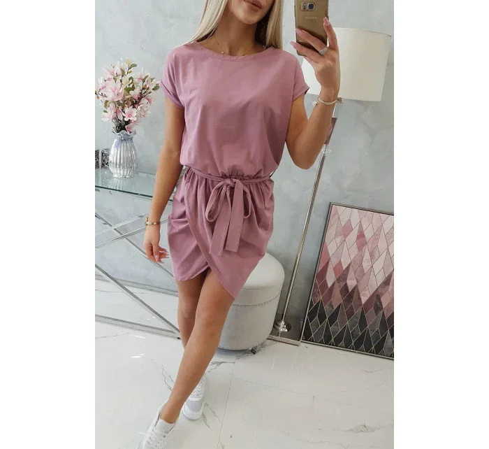 Šaty s obálkou dole tmavě růžové