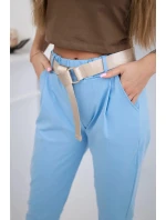Kalhoty Puntor s páskem modrý Kalhoty Puntor s páskem modrý