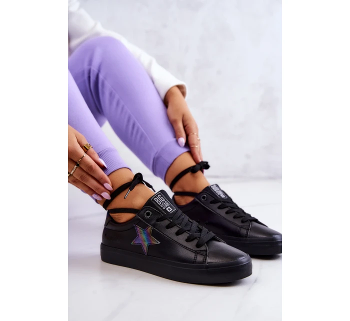 Kožené tenisky Star Big Star model 21580383 Black - Big Star Shoes Kožené tenisky Star Big Star model 21580383 Black - Big Star Shoes