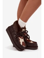 Dámské sněhule z přírodní semišové látky D.Franklin DFSH375008 čokoládové