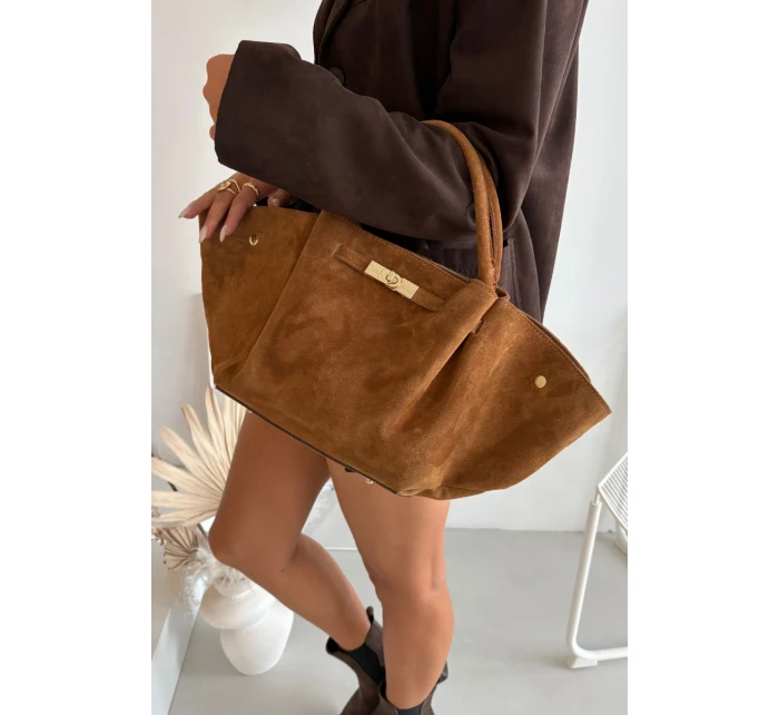 Kožená kabelka z přírodního semiše Camel model 21721790 - Boto