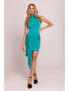 model 20970470 Mini šaty s vázáním vpředu tyrkysové - Moe