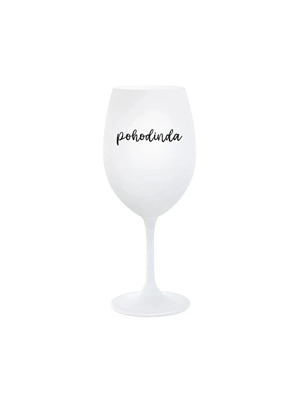 Sklenka POHODINDA - bílá sklenice na víno 350 ml Sklenka POHODINDA - bílá sklenice na víno 350 ml