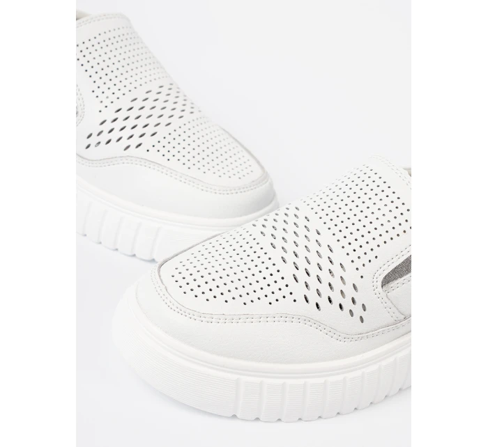 Stylové polobotky bílé dámské platforma Stylové polobotky bílé dámské platforma