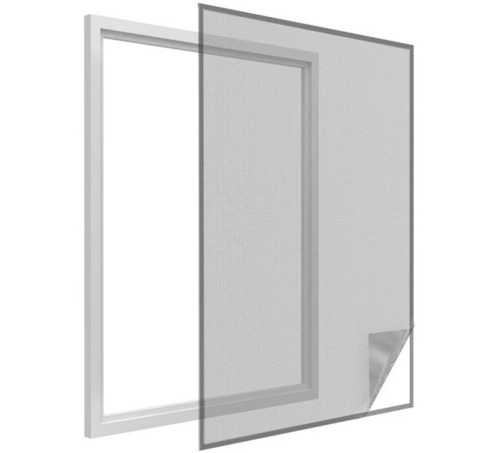 MOSKYTIÉRA DO OKNA 150X180 ČERNÝ POLYESTER + PÁSEK NA SUCHÝ ZIP