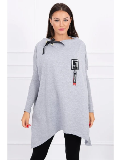 Oversize mikina s asymetrickými boky šedá Oversize mikina s asymetrickými boky šedá
