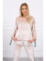 model 21753114 béžová velurová sada - K-Fashion