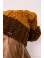 Fleecová čepice Paris K212 hořčicová+hnědá Fleecová čepice Paris K212 hořčicová+hnědá