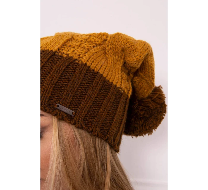 Fleecová čepice Paris K212 hořčicová+hnědá Fleecová čepice Paris K212 hořčicová+hnědá