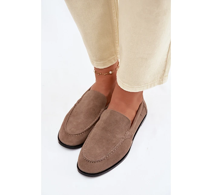 Dámské mokasíny z přírodního semiše Big Star model 22069362 Béžové - Big Star Shoes Dámské mokasíny z přírodního semiše Big Star model 22069362 Béžové - Big Star Shoes