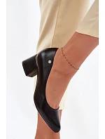 Lodičky na podpatku model 22095176 Černé - VINCEZA