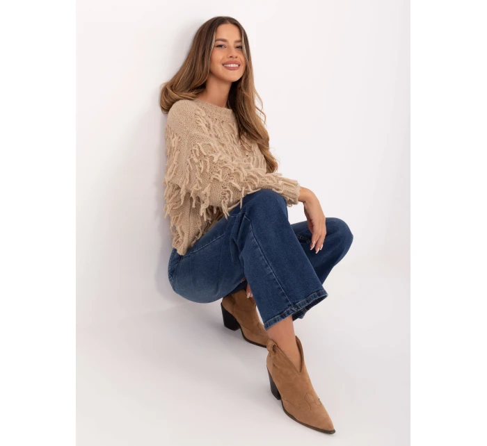 Sweter MI SW model 21314420 beżowy - FPrice Sweter MI SW model 21314420 beżowy - FPrice