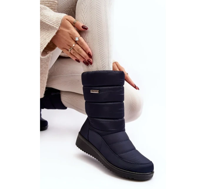 Zateplené sněhule na klínku, tmavě modrá Calena Zateplené sněhule na klínku, tmavě modrá Calena