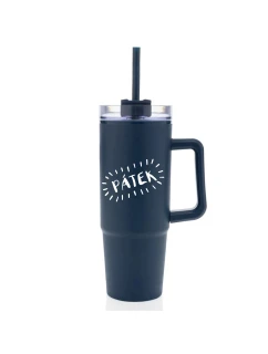 PÁTEK - tmavě modrý cestovní hrnek s průhledným víčkem 900 ml  