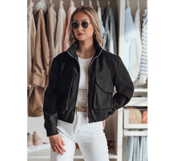 Dámská přechodná oversize bunda bomber LUMINA černá FashionStreet TY4791