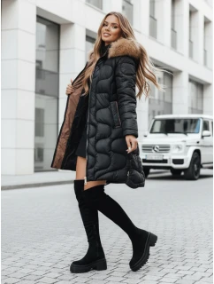 Dámská zimní bunda VIRELIA prošívaná s kapucí černá FashionStreet TY4937