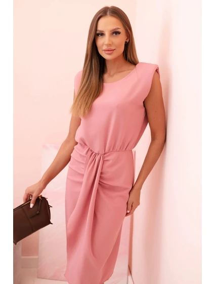 Dámská pruhovaná bavlněná šaty s V výstřihem a knoflíky tmavě mátová