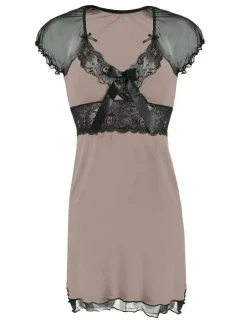 Dámská noční košile Paulina Cappucino-Black - Dkaren