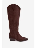 Dámské kovbojky na podpatku – čokoládové model 21837045 - Kesi Dámské kovbojky na podpatku – čokoládové model 21837045 - Kesi