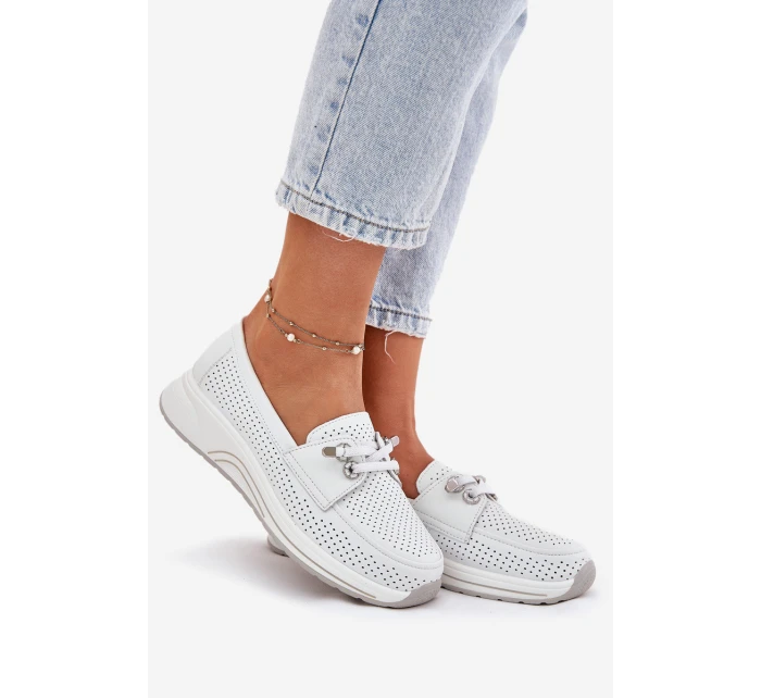 Dámské polobotky na platformě 56C2101 Bílá - Artiker Dámské polobotky na platformě 56C2101 Bílá - Artiker