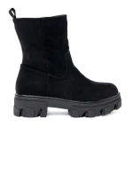 Luxusní  kotníčkové boty dámské černé platforma