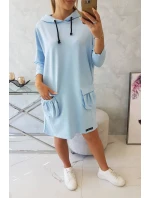 Šaty s kapucí modré Šaty s kapucí modré