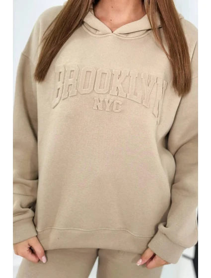 Izolovaná bavlněná souprava, mikina + kalhotami Brooklyn světle béžová Izolovaná bavlněná souprava, mikina + kalhotami Brooklyn světle béžová